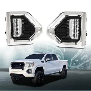 Fit For 2019-2022 GMC Sierra 1500 Denali LED Fog Lights Lamps W/ Chrome Bezel