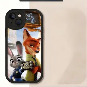 Crazy Animal City Phone Case, Full Coverage Anti-Drop Soft Shell, Leather Texture Feel, Judy Nick Cartoon Anime Design, Fits Multiple Models