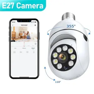Light Bulb Security Camera,1080P Indoor Wireless Security Camera,Full Color Night Vision,2.4GHz WiFi,360° Motion Tracking,Rotatable Camera,Full-Color Night Vision,2-Way Audio,24/7 Recording,Easy Installation