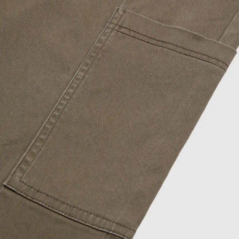 Flamingals Patch Pocket Seam Front Mid Rise Straight Leg Capri Pants Womenswear Stretchy 18.9" Inseam