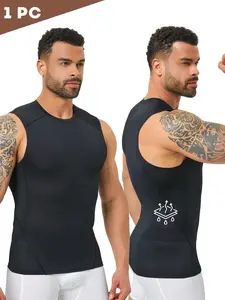 Men's Sleeveless Tight Fit Sports Tank Top, Running Fitness Shirt, Summer Lightweight Breathable Mesh Quick-Dry Sportswear, Athletic Activewear, Solid Sports Vest, Sleeveless Workout Vest, Sleeveless Sports Vests