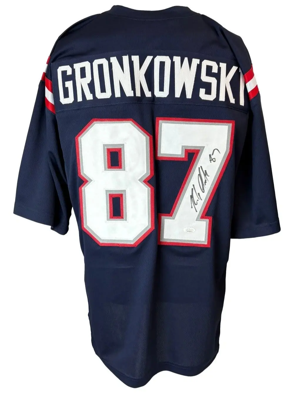 Rob Gronkowski New England Signed Alternate Blue Football Jersey JSA Hologram