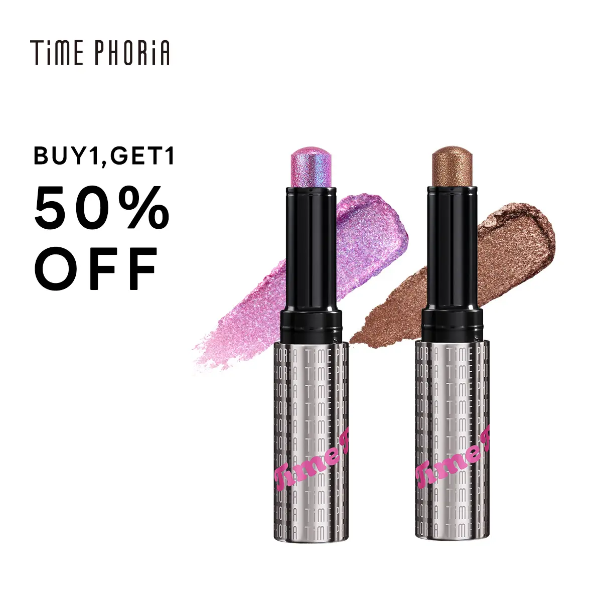 [TIMEPHORIA ] Gel Eyeshadow Stick 2PCS-  Smooth, Shimmer Make Up Stick for Easy Application & Versatile Looks