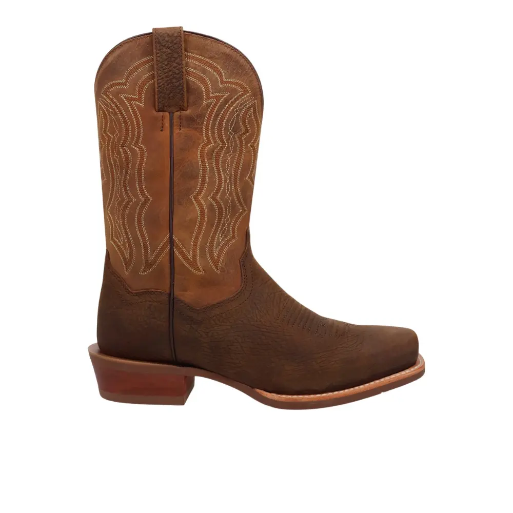 Dan Post Boots Mens Creed Embroidered Pull On Square Toe  Casual Boots Mid Calf - Brown