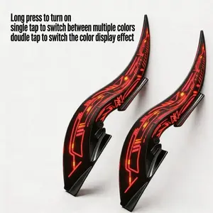 【Memorial Day】2pcs Universal Cyberpunk Dragon Horn Car Exterior Decoration,32LED Modes,Type-C Rechargeable, Easy Install , Suitable for Various Cars, Stylish and Functional