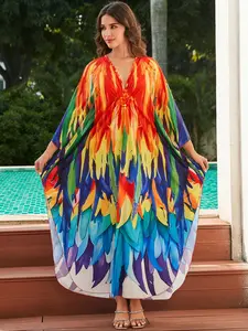 Women's All Over Print  Cover Up Dress, Casual Comfy Swimwear Cover Up for Beach Holiday Vacation, Ladies Clothes for All Seasons