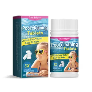 Moonspry Pool Cleanser Sustained, Release Pool Water Decontamination Deodorant Cleansing Multi-Function Effervescent Cleansing Tablet