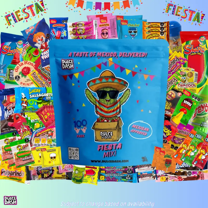 Mexican Candy Mix 100 pcs - Dulces Mexicanos Surtidos, Mexican Snacks, Mexican Candies, Sweet, Sour and Spicy Candy Assortment by DULCE DASH