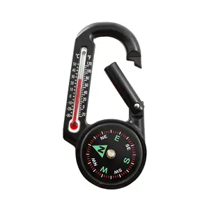 2-in-1 Carabiner Compass with Thermometer, Outdoor Hiking Compass with Carabiner Clip, Portable Navigation Tool for Camping, Backpacking, Travel, Hunting, Camping Accessory