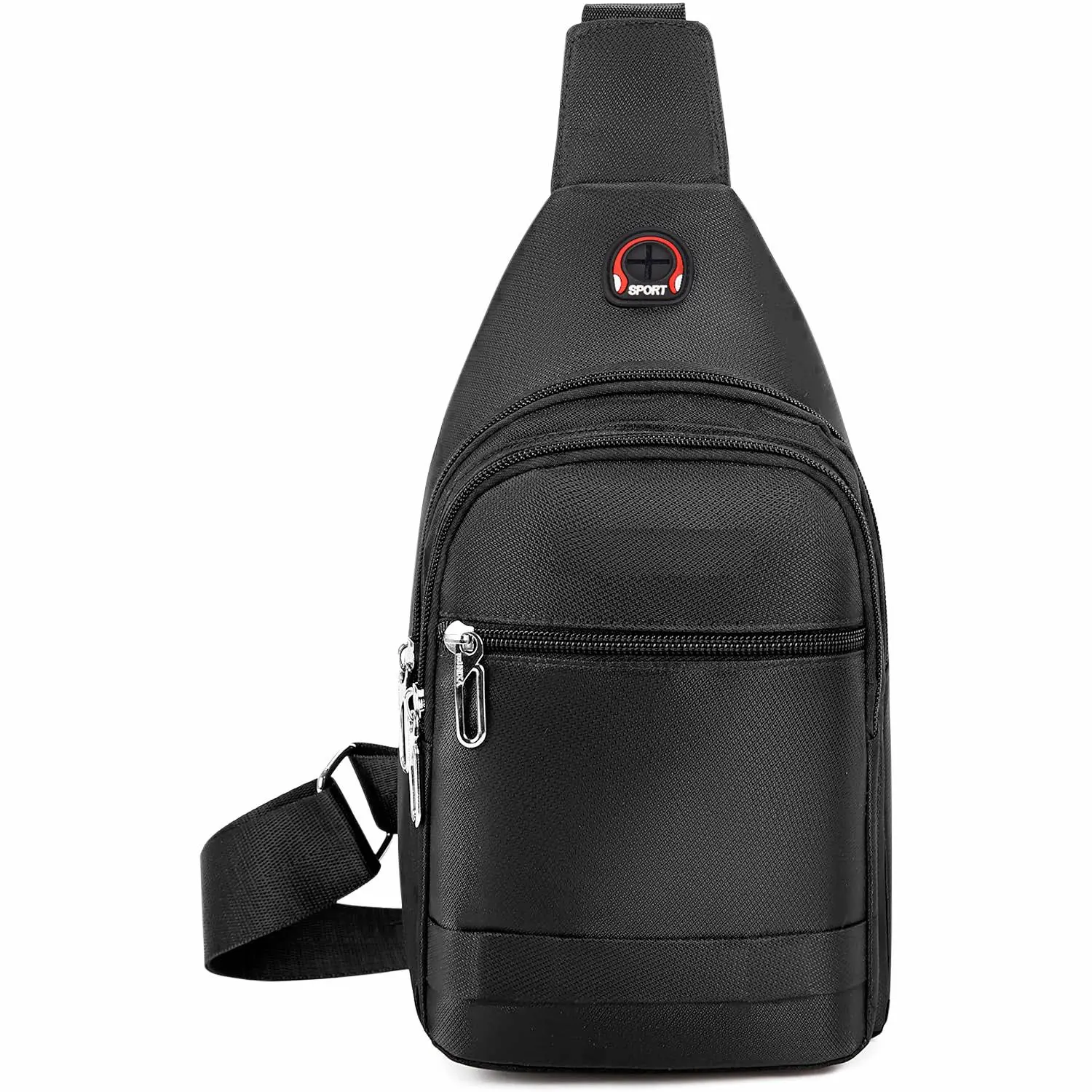 Valentine's Day Gift--Men's Shoulder Backpack Men's Biker Chest Bag Crossbody Bag Fashion Shoulder Cycling Chest Bag with Headphone Jack for Outdoor Sports Adventure