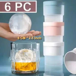Ice Ball Molds Set of 3 Slow Melting Stackable Large Ice Cube Maker 2.5 Inch Big Spheres for Whiskey Cocktails Juice Beverages Bourbon Home Bar Accessories Utensils 6 PC