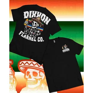 Wearing, Beer - Holding Skull, 'Dixxon Flannel Co.’ Retro - Plaid Cool – Bold Black Cultural Fusion Wear" Menswear Shirt Top Classic