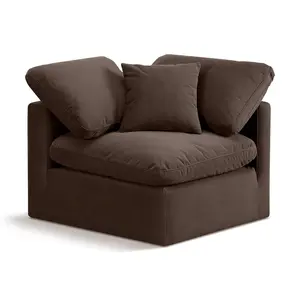 Indulge Brown Velvet Corner Chair