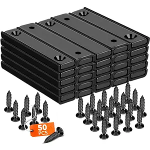 Neodymium Rectangular Magnets 80Lbs, 60 x 13.5 x 5mm Strong Black Bar Magnets with Countersunk Hole and Steel Capsule, Heavy Duty Industrial Rare Earth Magnets with Screw for Mounting, 25 Pack