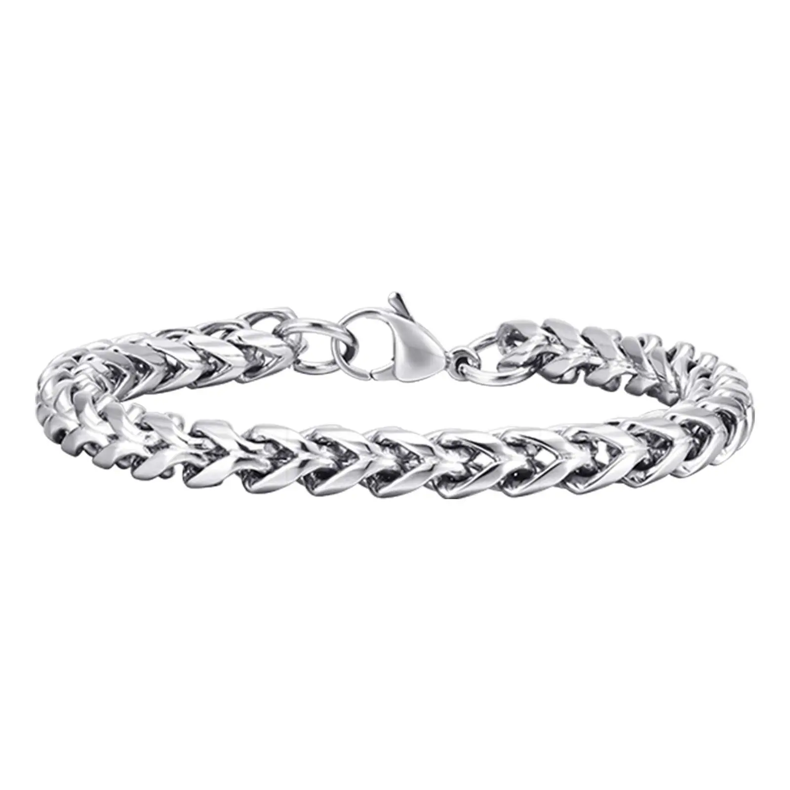 Chevron Herringbone Chain Link Bracelet, 6mm