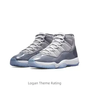 Cool Gray Retro Comfortable Casual Shock Absorbing Anti-Slip Basketball Shoes