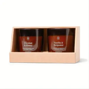 Glass Wooden Wick Jar Candle - Scented Soy Wax Paraffin Wax Candle with Crackling Ambiance for Relaxing Evenings and Stylish Gifting