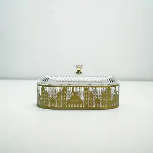 Ramadan Festive Candy & Snack Storage Box, Eid Candy Jar, Food Storage Jar, Plastic+metal Design, Ideal for Weddings Parties, Home Decor