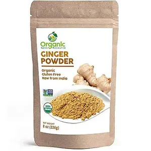 Organic Ginger Powder | 8 oz (226g) | USDA Organics and Non-GMO Verified Project Approved | Product of India | 100% Raw and Natural | Resealable Kraft Bag by SHOPOSR