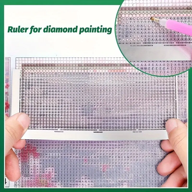 6pcs Diamond Painting Ruler Stainless Steel Diamond Mesh Ruler 5D Diamond Ruler Tool with 1020, 240 And 520 Blank Grids with Holder Tool for Full And Partial Drill Bits, DIY Diamond Art Craft Grid Guide Kit