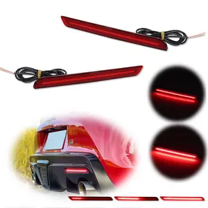 2pcs Red Rear Bumper LED Reflector Tail Brake lamps Lights For 2020 2021 2022 2023 2024 Toyota GR Supra,Replace OEM F1820G_20_21_2020_2021_U49