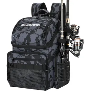 Cooler Fishing Backpack with Rod Holders 45L Large Water-resistant Fishing Tackle Bag Store Fishing Gear, Ideal Fishing Gifts for Men Father Sport Bags