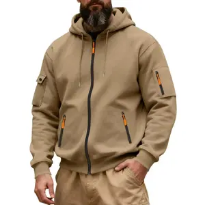 Men's Fleece Lined Half-Zip Hoodie, Waterproof Windproof Warm Elastic Casual Long Sleeve Pullover for Fall & Winter.Mens Clothes Fall Outfits  Hoodie