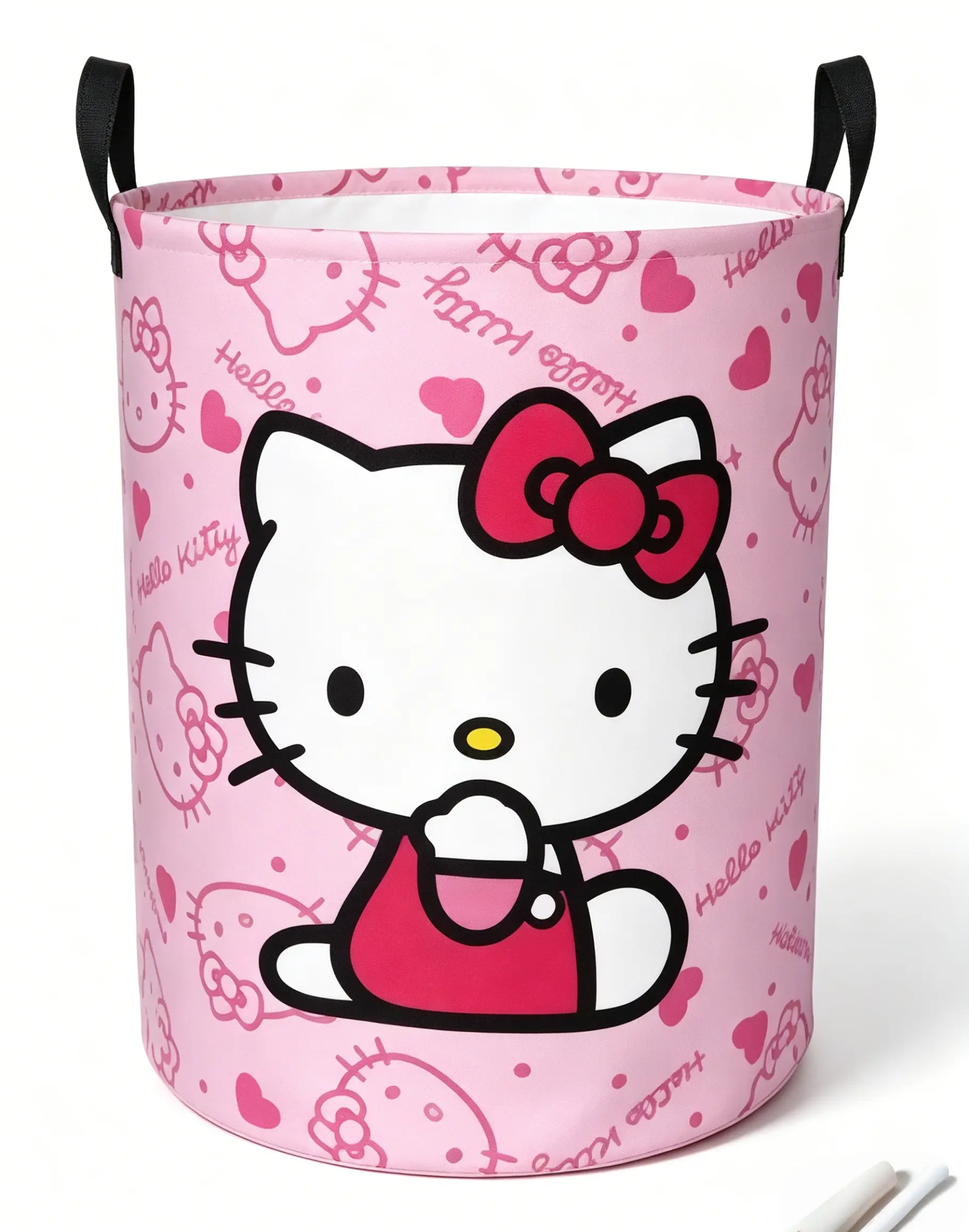 Sanrio Hello Kitty Foldable Handle Laundry Basket, Home Supplies Storage Organizer, Home Accessories Shelf Basket