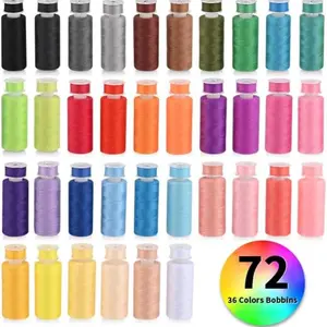 72 Piece Sewing Thread Kit, 36 Colors 400 Yards Polyester Thread, Includes 36 Color Spools, Handmade and Sewing Machine Use, Emergency and Travel