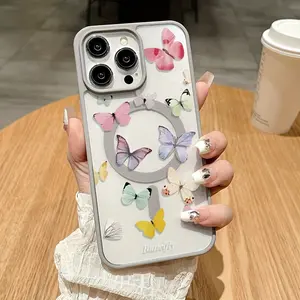 Colorful Graffiti Butterfly Design Phone Case for iPhone 17 Pro Max 16 16e 15 14 Plus 13 12 Mini 11 Air X XS Soft TPU Shockproof Cover with Pattern Design and Lens Protection