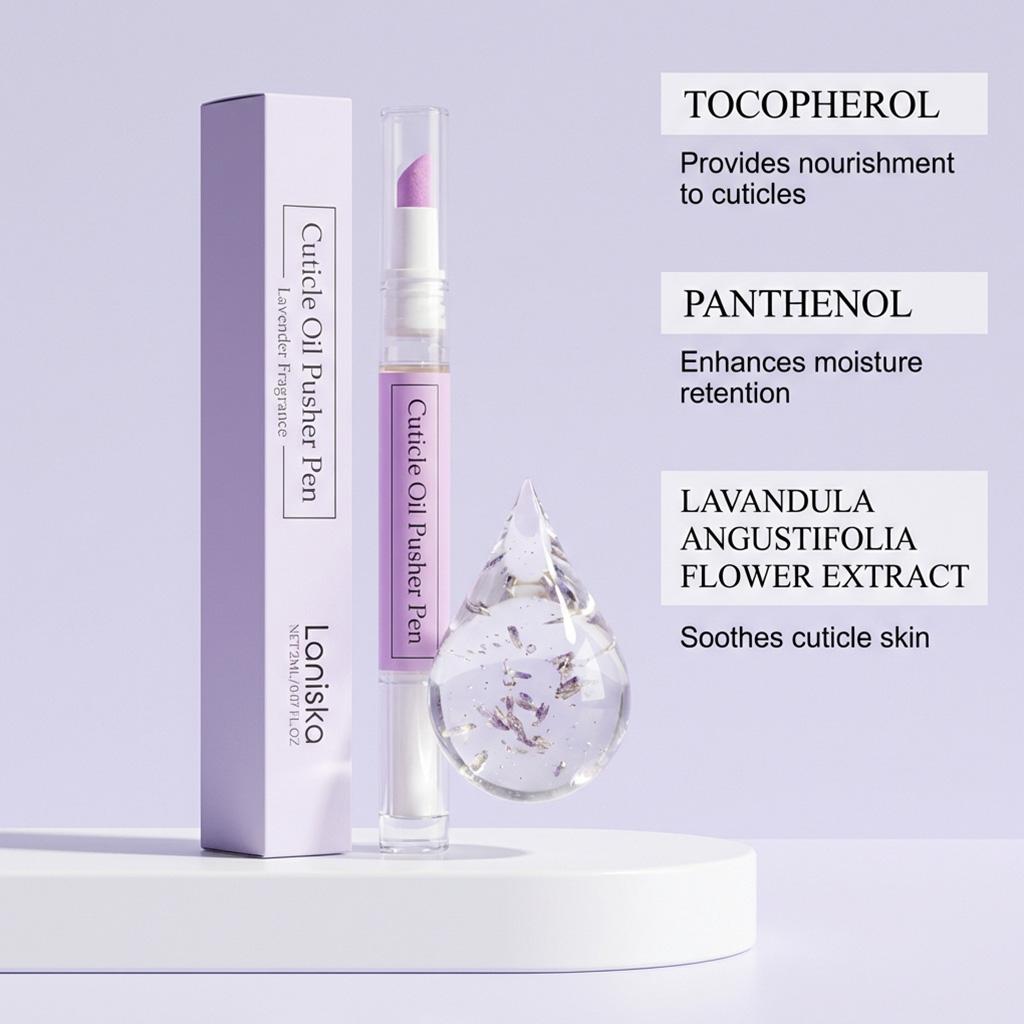 2026 New 2-in-1 Cuticle Oil Pusher Pen, Ceramic Cuticle Remover, Portable Manicure Nail Oil Pen, Moisturizing Nail Strengthener, Gentle Hangnail Remover for Women & Nail Salon