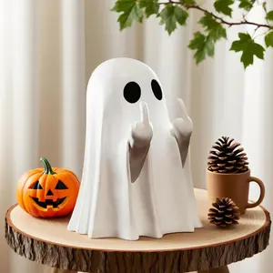 Halloween ghost figure middle finger creative cute little ghost decoration resin craft home ornaments