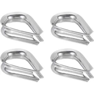 M10 316 Stainless Steel Thimble for 3/8" Dia Wire Rope Cable, 4 Pack 10mm Thimbles Rigging for Lifting Hanging Securing