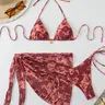 Women's Fashion Two-Piece Bikini Set, Three-Piece Swimsuit for Beach & Pool, Stylish Swimwear for Summer Vacation, Style Bikini Set