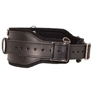 B5135. Stronghold Comfort Belt B5135 - Black Occidental Leather with Metal Buckle & D-Rings, 5" Back Panel, Wool Liner, 2" Overbelt