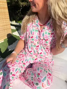 Pink Summer Spritz - Short Sleeve + Pant Pajama Set
