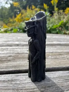 All Natural Black Beeswax Skeleton Groom Candle - Custom-Shaped Home Decor Piece for Halloween Decoration, All Natural Candles