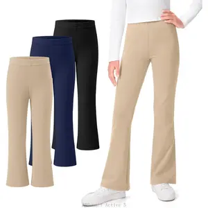3 Pack School Uniform Pants for Girls Flare Leggings Bell Bottoms Trendy Clothes for Teen Girls KidsABSummit Active