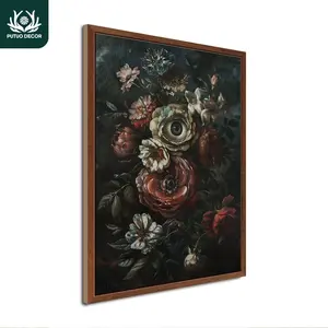 Flower & Eyeball Pattern Wooden Painting, Creative Wall Art Decoration, Wall Hanging Decor for Home Farmhouse Living Room Office Studio Cafe Coffee Shop Bar Club, Ornaments