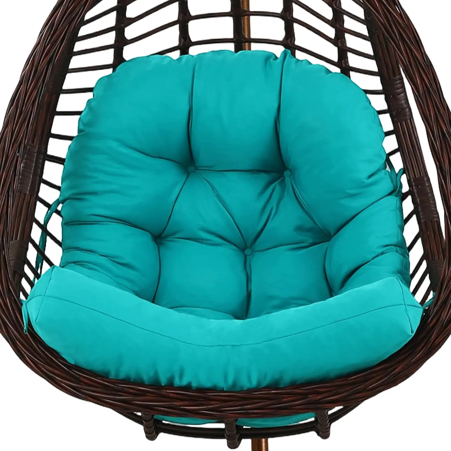 Egg Chair Cushion Replacement, Hanging Chair Cushion Outdoor | Cushions with Waterproof Cover for Wicker Patio Hammock Swing, Blue (Swing Not Included)
