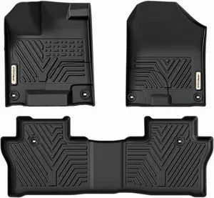 TPE Floor Mats fits 2016-2022 Honda Pilot, 7-Passenger, All Weather, Waterproof