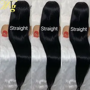 Wigleader Preplucked Human Hair Lace Front Wig Curly Unprocessed Straight 180% 13X6 Lace Frontal Wig Deep Wave Lace Frontal Wigs WIGLEADER