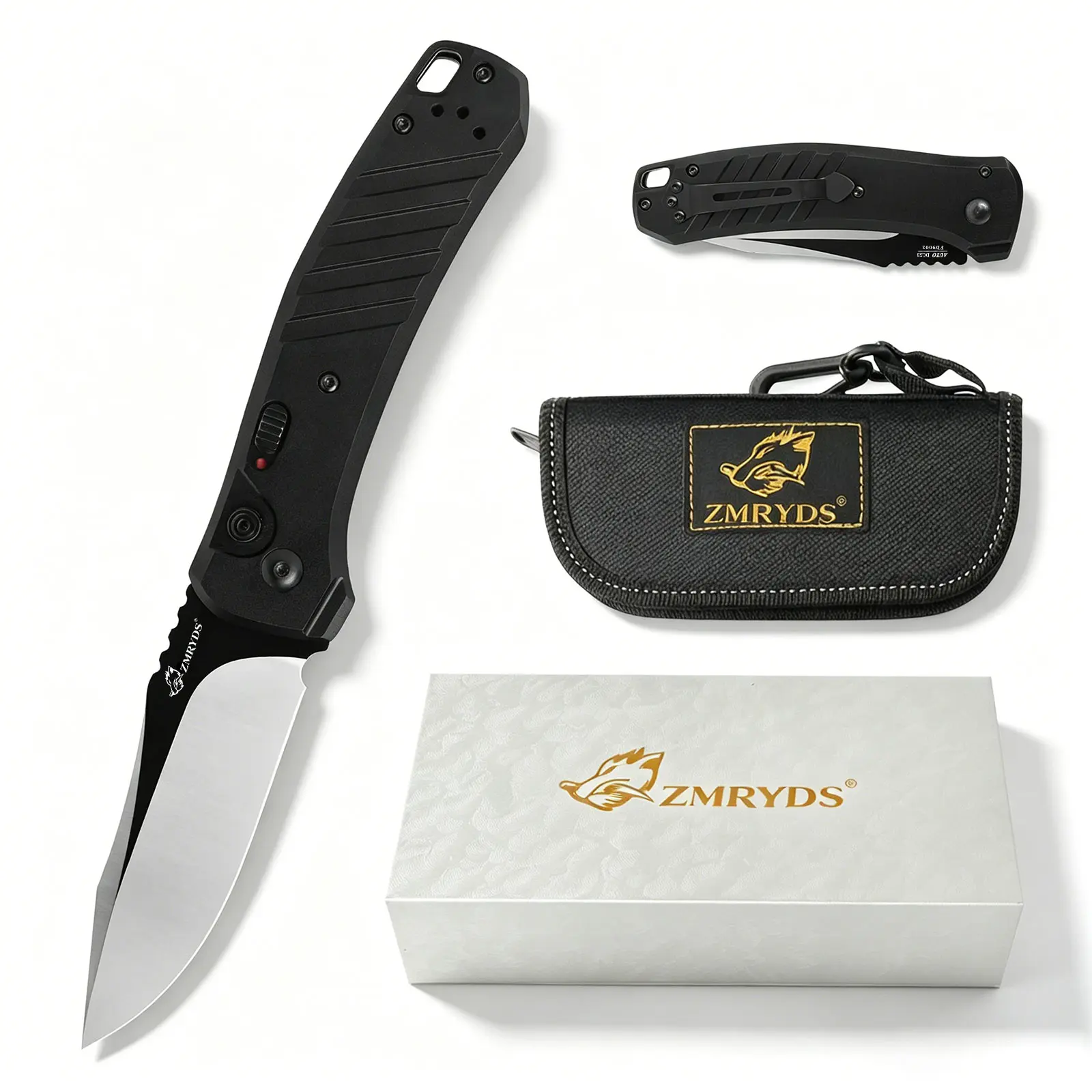 ZMRYDS Folding pocket knife, fruit knife, DC53 blade, aviation aluminum handle, safety locking blade, suitable for fishing, exploration, camping and other scenarios, high-end gift box, preferred gift