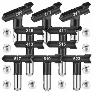 10 pcs Reversible Spray Tip, Airless Spray Nozzles, for Airless Paint Spray Guns and Airless Sprayer Spraying Machine (209,213,313,315,411,413,515,517,619,623)
