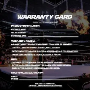 Warrenty Card For Heavy Cotton Shirt - Gift For All Order In Our Store Hoodie Tshirt Sweatshirt Hoodie Apparel Menswear Direct-to-garment Breathable Printing