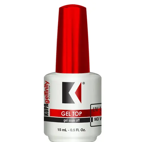 KUPA GelFinity No-Wipe Gel Topcoat Nail Polish - High-Shine, Chip-Resistant, UV/LED Cured, Acetone Soakoff Soak Off Gel, 0.5oz Travel Size for Durable Manicure & Easy Nail Art at Home