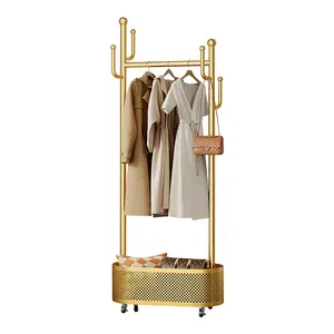 360° Rotating Coat Rack  Storage Basket | Space-Saving Home Organizer | Bedroom & Living Room Must-Have