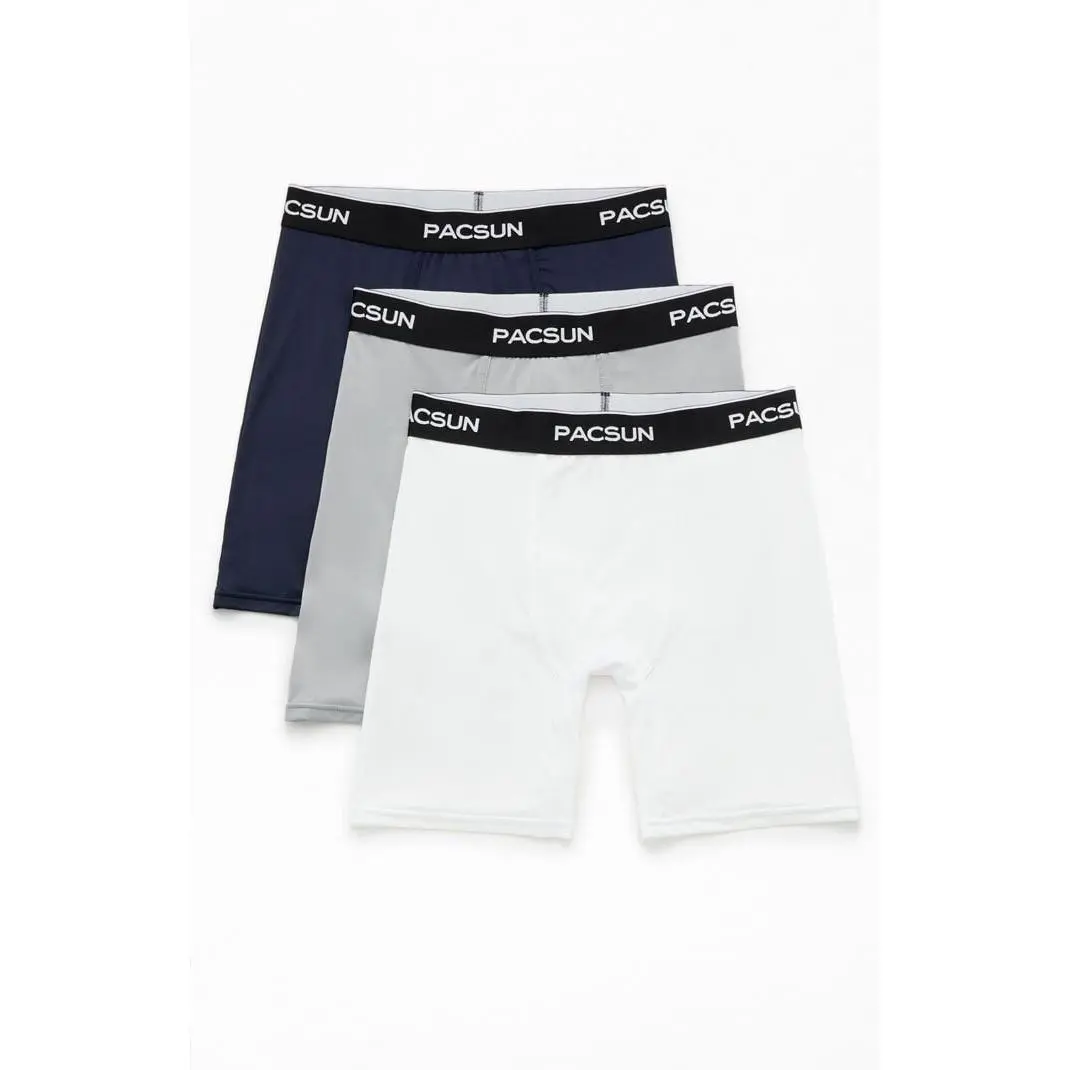 Pacsun Men's 3 Pack Neutral Blue Boxer Briefs Pacsun Men's 3 Pack Neutral Blue Boxer Briefs
