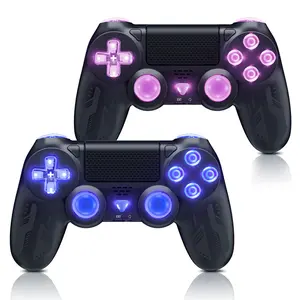 2 Pack Wireless Controller for PS4,  Playstation 4 Controller with RGB LED Button Backlight Compatible with Playstation 4 /Slim/Pro/PC Accessories Bluetooth ps4 playstation controller