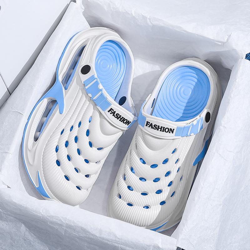 Summer Men's Clogs Outdoor Thick Sole Non-Slip Odor Resistant Durable Quick Drying Soft Beach Sandals
